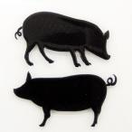 ショッピングアイコス シール ぶた　蒔絵シール　love animal 　「ブタ A　黒」　