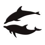 イルカ　蒔絵シール　love animal 　「イルカ （泳ぎ）　黒」　