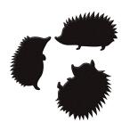  еж лакировка наклейка love animal [ еж (3 шт ) чёрный ]