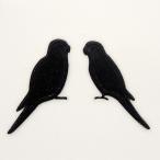 鳥 蒔絵シール LOVE BIRD インコ 黒