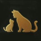 猫 蒔絵シール love cat 「キャットE 金」