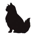 ショッピングアイコス シール 猫　蒔絵シール　love cat 　「長毛B（お座り） 黒」