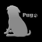  собака лакировка наклейка LOVE DOG Pug (. сиденье .) серебряный 