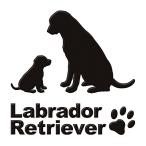 犬  蒔絵シール LOVE DOG　ラブラドールレトリバー（親子）黒