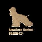  собака лакировка наклейка LOVE DOG american koka- spaniel ( ширина направление ) золотой 
