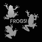 FROGS!　蒔絵シール 「カエル　ベタッ 銀」（3匹）