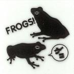 FROGS! 蒔絵シール 「カエル ゲコ! 黒」(2匹)