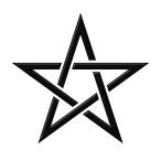 蒔絵 シール 「五芒星(ごぼうせい)」 黒