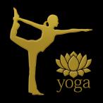 ヨガ 蒔絵シール「YOGA ヨガ ナタラジャ・アーサナ 金」