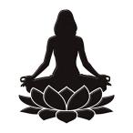 ショッピングアイコス シール ヨガ　蒔絵シール「YOGA ヨガ　パドマ・アーサナ　蓮　黒」