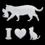  кошка лакировка наклейка love cat [ кошка ( полосный line ) серебряный ] большой 