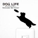  собака настенный стикер [DOG LI FE+ собака жизнь +]( окантовка колли ( фрисби )) переключатель стикер 