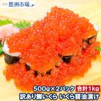 訳あり イクラ醤油漬け 1kg 500g×2 北海道製造 鱒いくら 鮭鱒いくら いくら醤油漬け