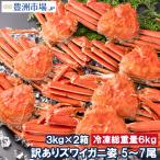 訳あり ズワイガニ 姿 合計6kg前後 10〜14尾 3kg×2箱 冷凍ゆでがに 本ズワイガニ ボイル冷凍 ズワイ蟹 ずわいがに かに カニ 蟹 ずわい蟹 豊洲市場