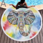 Yahoo! Yahoo!ショッピング(ヤフー ショッピング)インド風 エレファントType ラウンドビーチタオル サークルタオル ビーチマット ラウンドタオル ビキニ 水着 インテリア レジャーシート