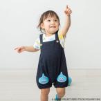 ドラクエベビー&キッズ デニムニットサロペット風 半袖ロンパース ブルー×80cm