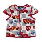 ショッピングカーズ Disney ディズニー 珊瑚フリースベスト カーズ 総柄 レッド×110cm