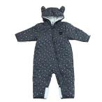 ショッピングジャンプスーツ ジャンプスーツ くまみみ ホシツキ柄 チャコール×70cm