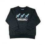 マインクラフト 裏毛アイテム柄トレーナー ブラック×110cm