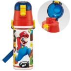 スーパーマリオ23 ロック付ダイレクトステンレスボトル470ml|水筒 キッズ