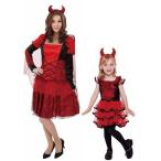 【人気の親子でお揃いセット】 ハロウィン!! KORENARA デビル コスチューム コスプレ 女の子・フリーサイズ＆キッズ・110ｃｍ　送料無料