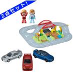 【2点セット】トミカ キャンプ場で遊ぼう!トミカタウン立体レイアウトセット ＆ トミカプレミアム MITSUBISHI ランエボ 3 モデル　送料無料