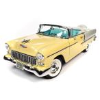 American Muscle 1/18 1955 シェビー ベル エアー コンバーチブル ハーベストゴールド/アイボリー 完成品ミニカー 送料無料