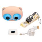 HiTEC ミニキッズカメラ パンダ ベージュ WEC22-BG-GD デジタルカメラ 4800万画素 8倍ズーム 32G　送料無料