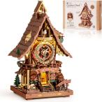 立体パズル 木製 3D ウッドパズル からくり立体時計 鳩時計　送料無料