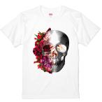 グラフィック半袖Tシャツスカル花柄薔薇ローズクルーネックプリントメンズレデ...