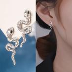 ピアス レディース 金属アレルギー ヘビ へび 蛇 スネーク スネイク パイソン グリーン プレゼント 仕事