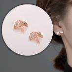 ピアス レディース 18K 金属アレルギー対応 小さめ シルバー925 ピンクゴールド イチョウ イチョウの葉 仕事 オフィス プレゼント