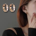 ピアス 18K アレルギー対応 レディース 小さめ フープピアス 18金 白蝶貝 シルバー925 ピンクゴールド プレゼント 仕事