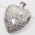 B087 античный STERLING 925 отверстие Mark печать духи бутылка духи inserting пуховка .-m бутылка пульверизатор скульптура Heart дизайн серебряный 