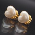 H958 HOMICO イヤリング フェイクパール ハート ゴールド デザイン コスチュームジュエリー