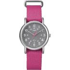 Timex Women's T2N834 Weekender Mid-Size Slip Thru Pink Nylon Strap Watch