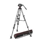 【平行輸入品】504X 流体ビデオヘッド カーボンファイバーツインレッグビデオ三脚 ミッドレベルスプレッダー付き