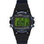 【平行輸入品】Timex Men's Expedition Atlantis 40mm Watch - Black Case with Blue Fabric/Leather Strap