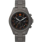 【平行輸入品】Timex メンズ Expedition North Field 43mm 腕時計 - チタンブレスレット ブラックダイヤル チタンケース, チタン, クラシック