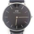 【中古】 ダニエルウェリントン Daniel Wellington  Classic  シルバー  メンズ  ブラック文字盤 腕時計  K36SB43  05w13252