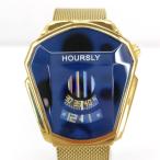 05w17663 HOURSLY Gold мужской кварц голубой циферблат наручные часы б/у товар [ павильон . магазин ]
