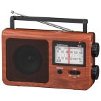 オーム(OHM) 電機AudioComm ラジオ 木目調ポータブルラジオ AM/FM 低音強調 大型ツマミ AC電源
