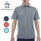 25春夏 マンシングウェア Munsingwear メンズ SEASON ストレッチ ストライプ サッカー半袖ポロシャツ MG5SHS83M トップス