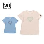 22春夏 [sn] super.natural (エスエヌ スーパーナチュラル) レディース W CLOVER LOGO TEE SNWP03044 Tシャツ メリノウール 断熱性 吸湿性 抗菌 防臭性 吸汗性