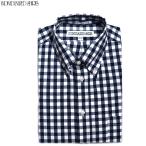 ショッピングINDIVIDUALIZED INDIVIDUALIZED SHIRTS（インディビジュアライズド　シャツ）/L/S STANDARD FIT B.D. BIG GINGHAM CHECK SHIRTS（ギンガムチェックボタンダウンシャツ）/navy