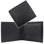 ARMANI EXCHANGE アルマーニ エクスチェンジ A/X メンズ二つ折り財布（小銭入れ付き） XM000167 AF12133 ブラック 定番人気商品