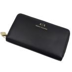 ショッピングラウンド ARMANI EXCHANGE アルマーニ エクスチェンジ A/X レディースラウンドファスナー長財布（小銭入れ付き） XW000359 AF12040 ブラック 2025秋冬新作