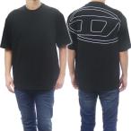 DIESEL ディーゼル メンズクルーネックTシャツ A11302 0HGAM / T-BOGGY-MEGOVAL-D ブラック /2024春夏新作
