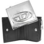 DIESEL ディーゼル レディース二つ折り財布（小銭入れ付き） X10387 PS202 / 1DR BI-FOLD ZIP L シルバー 2025秋冬新作