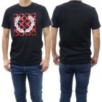 FRED PERRY フレッドペリー メンズクルーネックTシャツ M5627 / CROSS STITCH PRINTED T-SHIRT ブラック